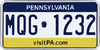 PA license plate MQG1232