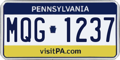 PA license plate MQG1237