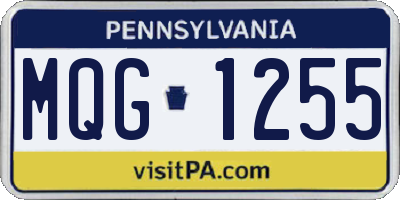 PA license plate MQG1255