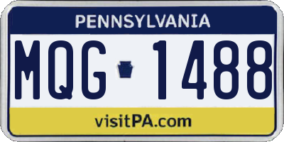 PA license plate MQG1488