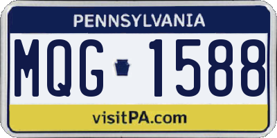 PA license plate MQG1588