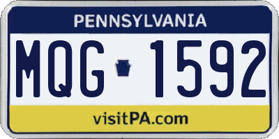 PA license plate MQG1592
