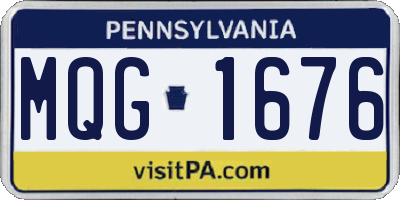 PA license plate MQG1676