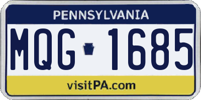 PA license plate MQG1685
