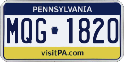 PA license plate MQG1820