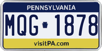 PA license plate MQG1878