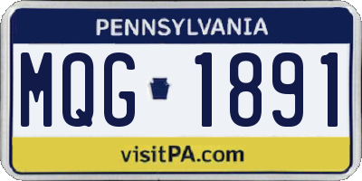 PA license plate MQG1891