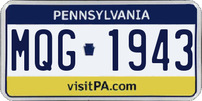 PA license plate MQG1943
