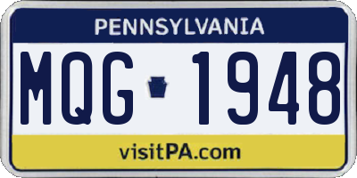 PA license plate MQG1948