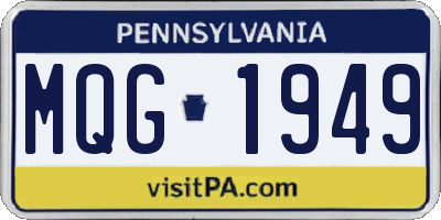 PA license plate MQG1949