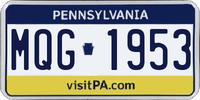 PA license plate MQG1953