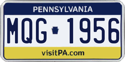 PA license plate MQG1956