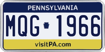 PA license plate MQG1966