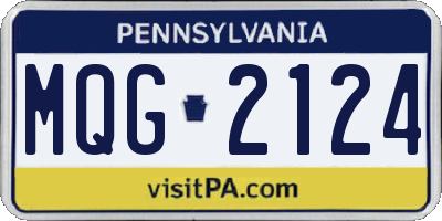 PA license plate MQG2124