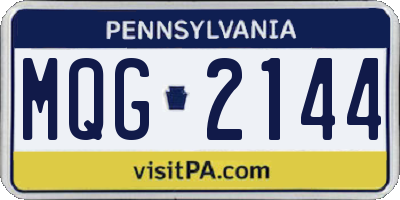 PA license plate MQG2144