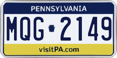 PA license plate MQG2149