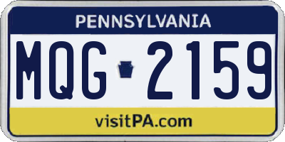 PA license plate MQG2159