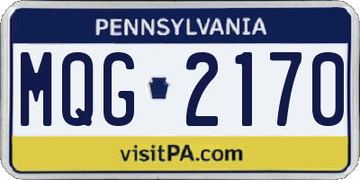 PA license plate MQG2170