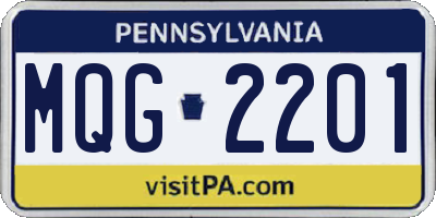 PA license plate MQG2201