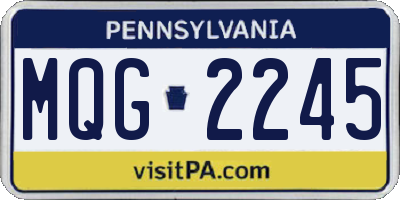 PA license plate MQG2245