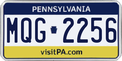 PA license plate MQG2256