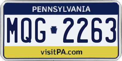 PA license plate MQG2263