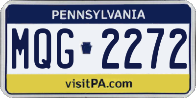 PA license plate MQG2272