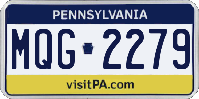 PA license plate MQG2279