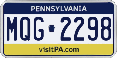 PA license plate MQG2298