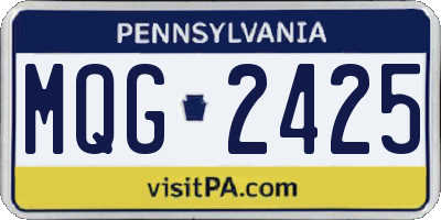 PA license plate MQG2425