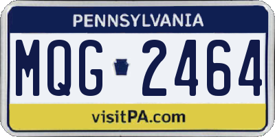 PA license plate MQG2464
