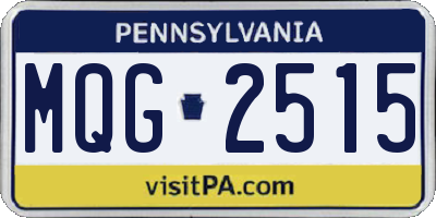 PA license plate MQG2515