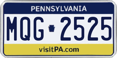 PA license plate MQG2525