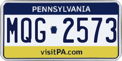 PA license plate MQG2573