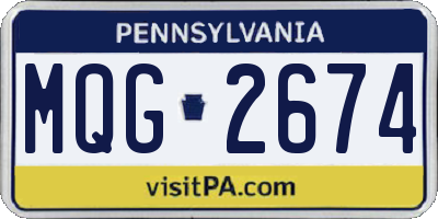 PA license plate MQG2674