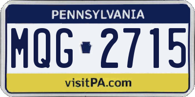 PA license plate MQG2715