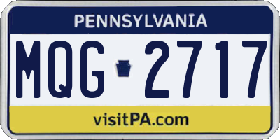 PA license plate MQG2717