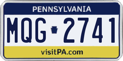 PA license plate MQG2741