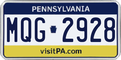 PA license plate MQG2928