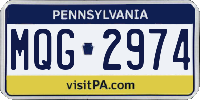 PA license plate MQG2974