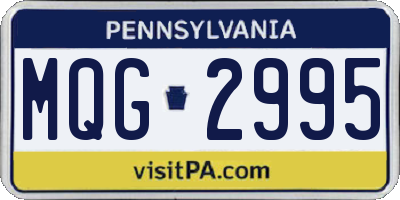 PA license plate MQG2995