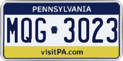 PA license plate MQG3023