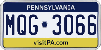 PA license plate MQG3066