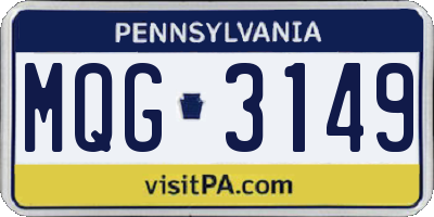PA license plate MQG3149