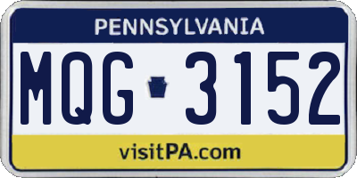 PA license plate MQG3152