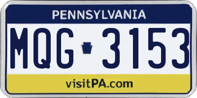 PA license plate MQG3153