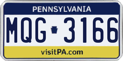 PA license plate MQG3166