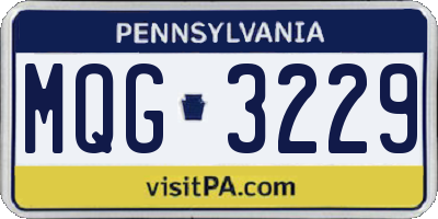 PA license plate MQG3229