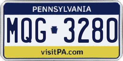 PA license plate MQG3280