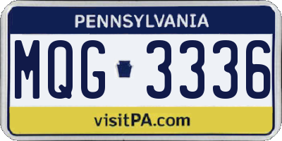 PA license plate MQG3336